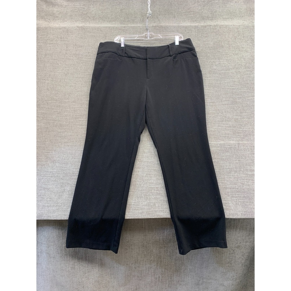 Apt. 9 Dress Pants Womens 16 Black Flat Front Career Formal Business High Rise